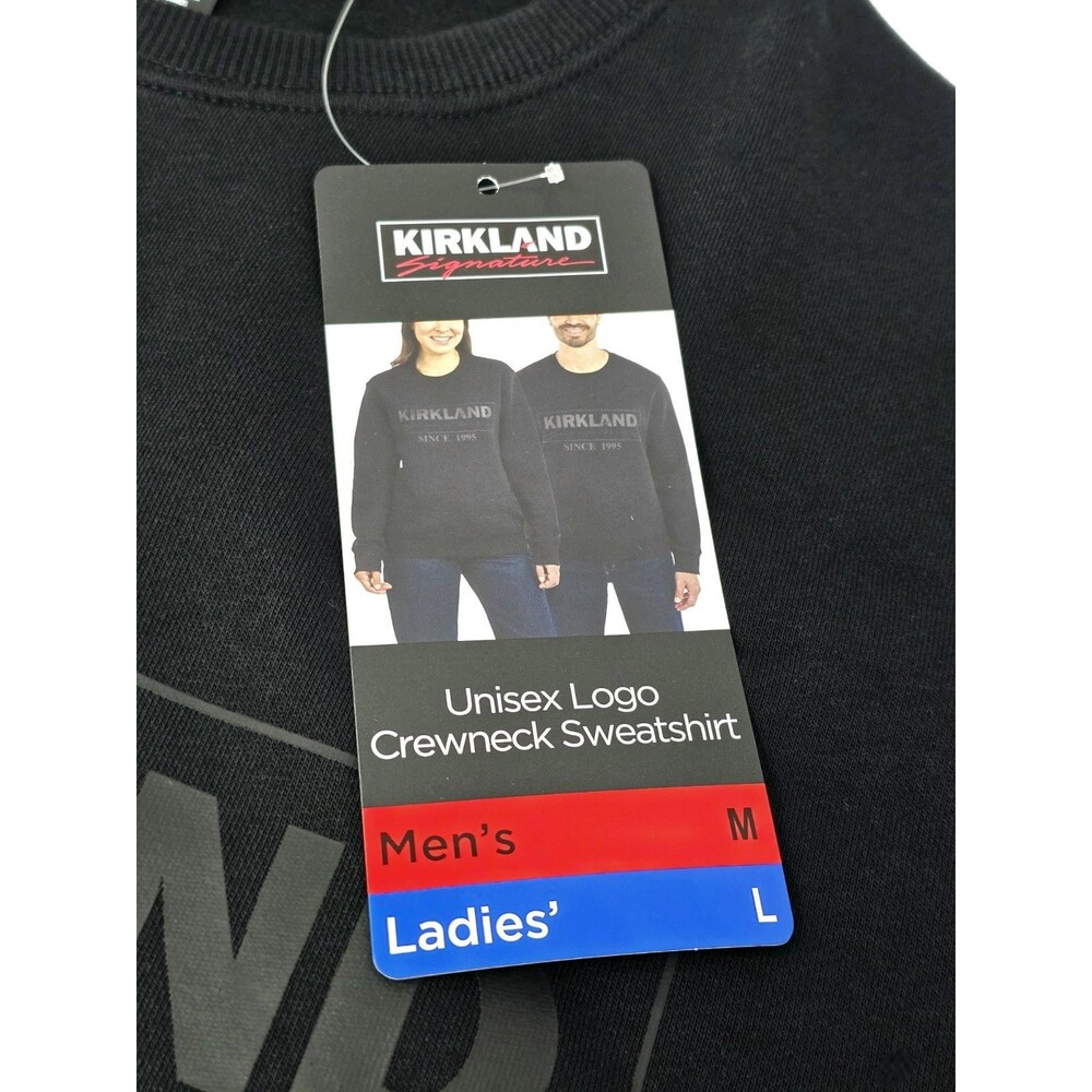 Kirkland Signature Costco Logo Crew Relaxed Black Sweatshirt Men's M, Womens L - Picture 14 of 16